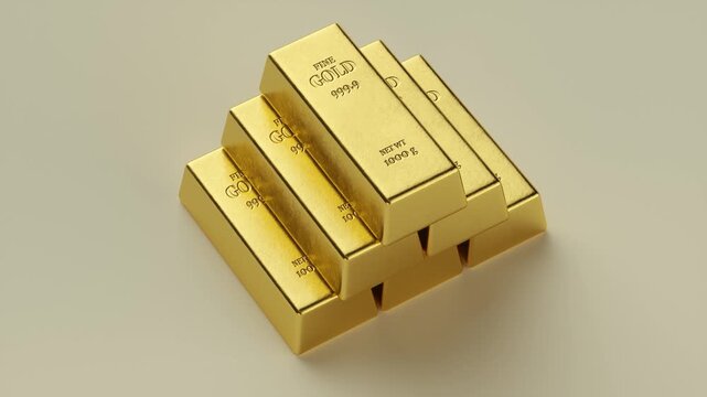 Gold bars and Financial concept,3d rendering