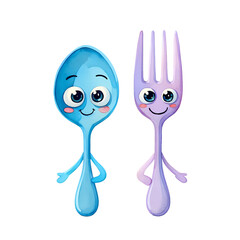 Fototapeta premium Friendly Spoon Fork Duo on transparent background