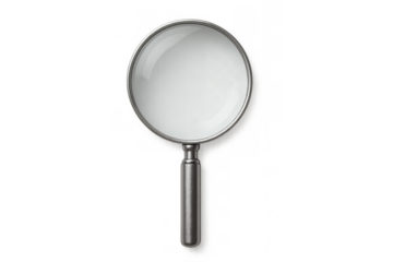 Magnifying glass object for research, searching, finding, inspecting, or zooming, with a transparent background