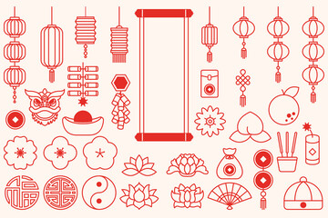 Set of Chinese decoration object, chinese new year