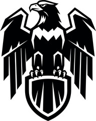 Eagle Shield Emblem Silhouette