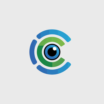 Eye Logo Design, Modern Eye Icon, Vision Logo, Blue Green Eye, Circular Eye Symbol, Abstract Eye Graphic, Branding Eye Logo, Tech Vision Icon, Surveillance Logo, Optometry Icon, Iris Logo Design, Pupi