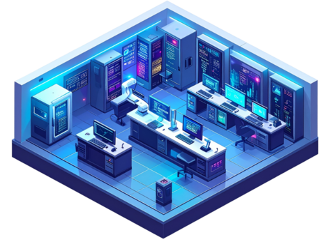 Futuristic Tech Innovation Lab – Creative Science Workspace PNG 