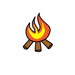 Campfire with Logs Icon