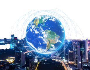  Global Innovation Hub – Futuristic Technology & Collaboration PNG 
