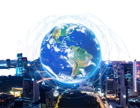  Global Innovation Hub – Futuristic Technology & Collaboration PNG 