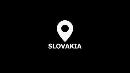 White Slovakia Location Pin Icon on Black Background image photo