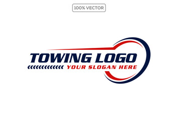 auto towing car logo design vector template