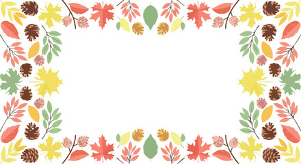 Obraz premium Autumn leaf border frame with colorful foliage.
