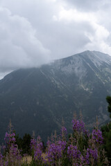 mountain landscape on peak of the balkans trail in Montenegro