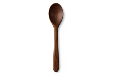 Wooden cooking spoon kitchen utensil on transparent background