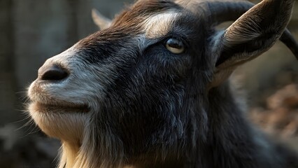 Goat Portrait: A close-up shot of a majestic goat, showcasing its expressive eyes and distinctive features.