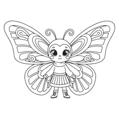 Coloring page outline of a cute Butterfly vector