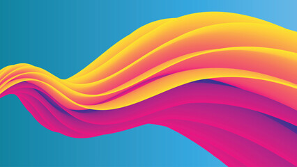 Vibrant abstract wave flowing energetic gradient colors dynamic movement fluid design