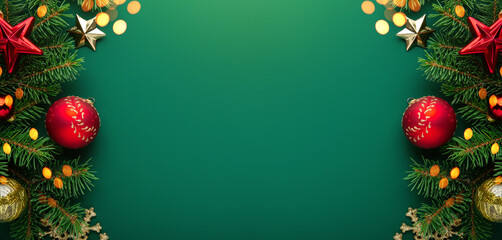 Merry Christmas and Happy Holidays greeting card, frame, banner. New Year. Noel. Golden and red...