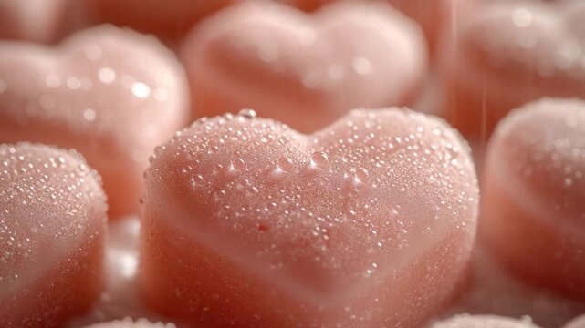Close up shot of a heart shaped candy
