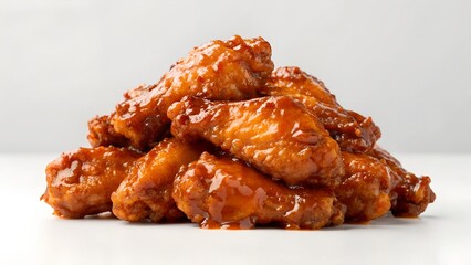 Delicious Glazed Chicken Wings Stacked High Studio Shot with Soft Lighting Appetizing Food Photography