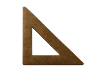 Wooden set square ruler measuring angles for geometry