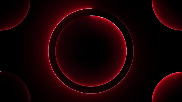 Red neon line bulb halogen headlamp with black background.