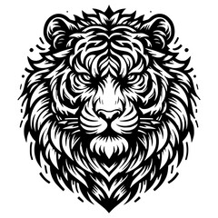 Obraz premium A tiger face in close up vector image illustration