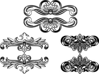 Vintage Baroque Engraving Elements — Acanthus