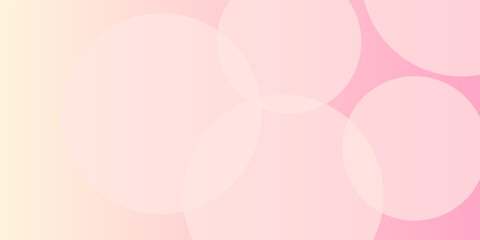 Minimalist banner background, pastel colorful, pink and yellow gradations. Circle effect style geometric, abstract background.