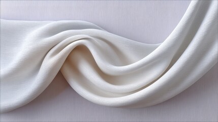 Close Up Of A Textured White Fabric Draped Over A Reflective Metallic Surface With Abstract Patterns And Soft Lighting