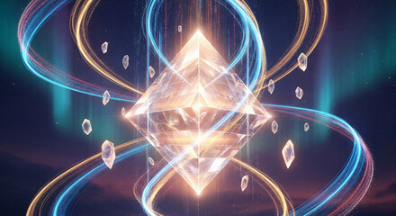  Floating Crystal Pyramid Radiating