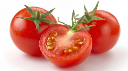 Cherry grape tomatoes isolated on white background.