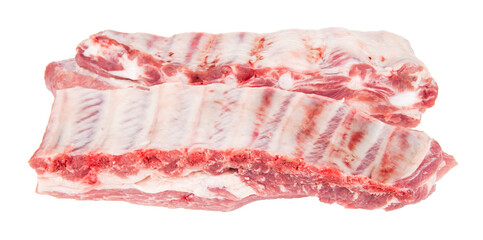 Pork ribs isolated on white background.