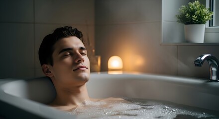 Relaxing bath time rituals at home: serene evening atmosphere for ultimate self-care and relaxation