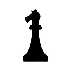 Silhouette of a chess bishop piece on a white background illustration art