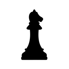 A Silhouetted Chess Knight Piece Against a White Background, Strategic Game
