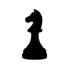 Silhouette of a Knight Chess Piece with a Strong Emphasis on Strategy