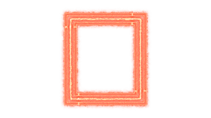 Glowing orange and yellow concentric square frame illustration with vibrant energetic light effect on a dark red background, perfect for abstract designs and modern concepts