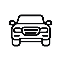 Front view car line icon, simple vehicle and transportation vector illustration
