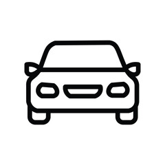 Obraz premium Front view car line icon, simple vehicle and transportation vector illustration