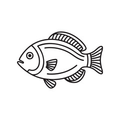 Fish Line Art Vector