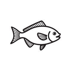 Obraz premium Fish Line Art Vector