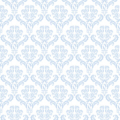 Blue Damask Seamless Repeat Pattern