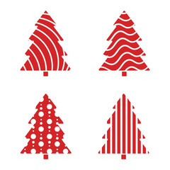 Set of two Stylish Christmas tree icons showcasing modern holiday flair. Christmas Elements Concepts Vector Illustration Design