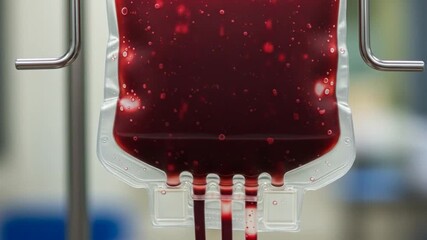 Blood bag representing World Blood Donor Day and the importance of donating to save lives - Powered by Adobe