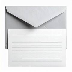 Elegant Invitation Card Mockup With Silver Envelope on White Backdrop