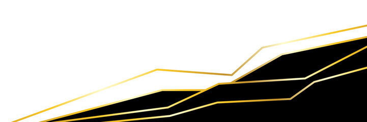 Modern Black Geometric Background with Gold Line. Abstract Business Banner. Vector Illustration. Wallpaper