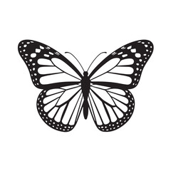 Monarch Butterfly Wing Silhouette Vector