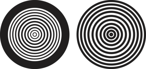 Fototapete Spirale Black circular spiral abstract shape set, optical line art collection, geometric concentric circle group, hypnotic vortex round pattern, minimal flat vector design element bundle  © Sattar