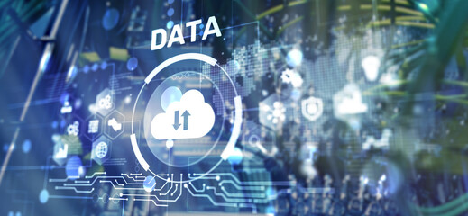Obraz premium DATA internet concept. Universal background for presentation. Blurred server room background