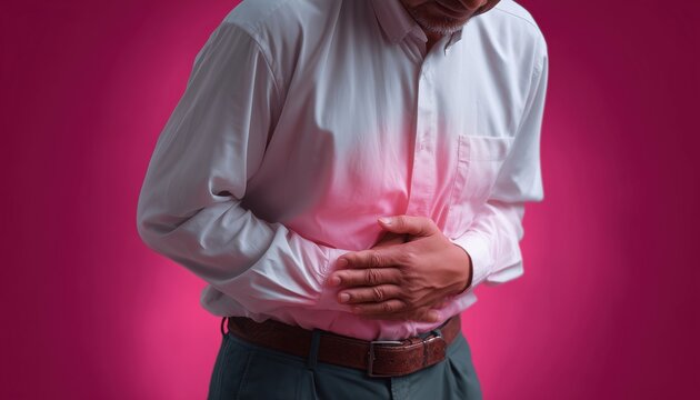 Middle-Aged Asian Male Patient Presenting With Right-Sided Abdominal Pain, Irritable Bowel, Stomach Ache, Cirrhosis, And Liver Cancer Symptoms.