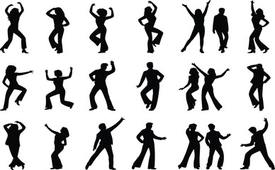 Dance silhouette, expressive movement, human pose, choreography vector, black graphic, solo dancer, partner motion, rhythm icon, artistic gesture, performanceDance silhouette