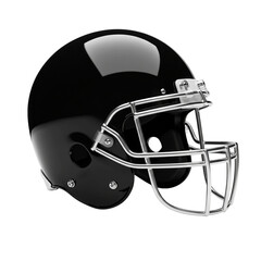 Fototapeta premium Black Football Helmet: American Sport Equipment & Protective Gear
